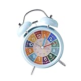 LAIOUSN Sveglia con doppia campanella accentata, in bronzo, con retroilluminazione per chiamate mattutine efficaci per la veglia mattutina, orologio da camera da letto