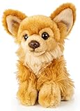 Uni-Toys - Chihuahua marrone, seduto – 18 cm (lunghezza) – cane di peluche – peluche