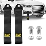 2 Pezzi Universale Trailer Corda, Cinghia di Traino da Corsa Ad Alta Resistenza, Corda per Rimorchio in Nylon, per Paraurti Posteriore Anteriore—Nero