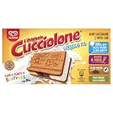 Algida Cucciolone Biscotto Gelato Vaniglia, Cacao Magro e Zabaione, Biscotti al Malto, con Latte Fresco Italiano, Cacao Rainforest Alliance, Aromi Naturali, Senza Coloranti, 6 x 140 ml (Surgelato)