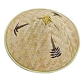 Liummrcy Bamboo Cinese retrò Cappello da Pescatore di Pescatori Fatta a Mano Cappuccio di Secchio Naturale Cavo di Gambo in bambù Treccia di Pesca Cappello da Pesca per Gli Adulti