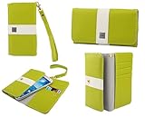 DFV mobile - Cover Premium with Color Line Design with Card Case Compatibile con QIKU F4 - Pistachio