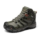 NORTIV 8 Stivali da Trekking da Uomo Escursionismo All'aria Aperta Scarpe da Trekking Scarponi Scarpe da Arrampicata Alpinismo,Size 47,Esercito/Verde/Nero/Arancione,160448_M-E