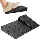 Mumjooyi Pedana Fitness Inclinata Set di 3 Calf Slant Board Squat Wedge Block Regolabili Pedana Inclinata per Polpaccio Stretch l'allenamento Yoga Nero