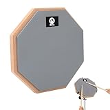 Yesaler Pad per Allenamento Batterie da 8 Pollici Tappetino per Batterie Silenzioso in Gomma con Base in Legno per Batteristi Principianti Grigio