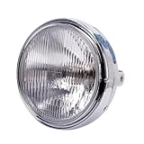WIJHJET Per CB1100SF Per HORNET Faro Anteriore Universale Per Moto Rotondo A LED Da 7" 35W 12V H4 Lampadina Con Lente Trasparente 7,8" FANALE ANTERIORE(1 piece Silvery)
