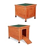 lionto Gabbia Coniglio Legno Casetta Animali da Compagnia Gabbia Esterno 43x43x52 cm