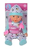 Simba New Born Baby 105030511 - Bambola in vinile a forma di elefante, con funzione di bere e umidità, bottiglia e ciuccio, 30 cm, a partire dai 2 anni in su