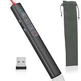 Puntatore Laser per Presentazioni + Borsa Portaoggetti - Controllo Remoto del Volume, Slideshow, Collegamenti Ipertestuali, Commutazione dello Schermo - Puntatore Laser Lunga Distanza (Nero)