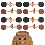 8 PCS Alamari per cappotti, cappotti Bottoni Di Ricambio Fai Da Te, Bottoni Per Maglioni Zaino, Bottoni Per Cappotto, Di Maglione Con Bottoni In Similpelle (marrone chiaro+caffè)