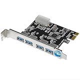 SIMPLETEK - Scheda di Espansione PCI-E a 4 Porte USB 3.0, Adattatore per Aggiungere Porte USB al PC, Alta Velocità