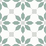 MORCART 20 piastrelle autoadesive per pavimenti, 20 x 20 cm, in vinile, impermeabili, fai da te, per bagno, cucina, camino, casa degli animali domestici, scale, camere da letto, pareti (verde chiaro