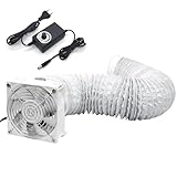 100mm Ventilatore Assiale, DC12V Ventola di Scarico con Tubo Flessibile da 2m, Continuo per Laser 3D, Cabina di Verniciatura, Tenda da Coltivazione, Progetto fai da te