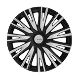 Michelin 4 Copricerchi Auto Argento & Nero 15 pollici - Sistema NVS Night Vision Security - Universali Fissaggio Facile