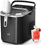 WIE Macchina Ghiaccio 12kg/24h, Autopulizia Macchina del Ghiaccio Casa, 9 Cubetti di Ghiaccio in 6 Minuti, Macchina per il Ghiaccio con Maniglia/Cestello/Pala/Silenzioso, Adatto per Casa/Campeggio