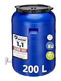 Garronda tanica acqua con rubinetto BPA-free da 200 litri con rubinetto, serbatoio per acqua, ideale come bidone per il giardino GD-0092, Blu