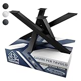 CM Furniture Gambe Tavolo Nero Altezza 43 cm Struttura del Tavolo in Ferro Orion Design SPIDER Ragno Piede Piedi Acciaio Inox Gamba Solida per Tavolino da Caffè del Salone Basamento Tavolino DIY