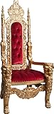 Biscottini Poltrona Trono stile barocco 180x88x70 cm - Poltrona salotto con schienale alto - Poltrone da Sposa Reale - Poltrone Trono Fatta a Mano - Troni per locali - Sedia Trono