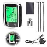 Computer da Bicicletta IPX6 Impermeabile Contachilometri Bici Cablato per Bicicletta LCD Display Schermo Retroilluminazione 19 Funzioni Tachimetro Bici per Distanza di Tracciamento velocità