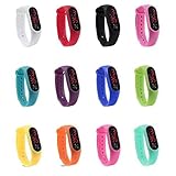 Generico Silicone Orologio Gomma Donna Bambino Digitale LED Colori Rosso Rosa