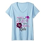 Donna Personalizzato - I Becoma A Lulu - Regalo Fiore Maglietta con Collo a V