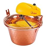 ARDES | AR24AM80 Paiolo In Rame Diametro 28cm Mescola Polenta Marmellata, Mescolatore con Motore Elettrico, Attacco a Baionetta Pulizia Facile, Girapolenta 8/12 Porzioni