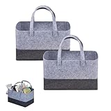 Eabdice 2 Shopper in Feltro Grande Borsa con Manico, Borsa Del Mercato Borsa Della Spesa Con Manico, Colore Grey, 38 x 25 x 25cm, Gite All'aperto, Picnic, Guida, Shopping