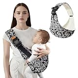 HTTDSLF Fascia Porta Bebe, Marsupio Neonato, Marsupio Laterale Neonato, Baby Carrier Toddler Carrier, Bambino 3 a 36 Mesi, per Bambini Fino a 15 KG, Nero