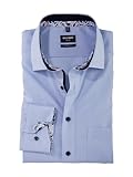 Olymp Camicia a Maniche Lunghe da Uomo, Tinta Unita Taglio Moderno, Blu 11., 46, Blu 11., 48