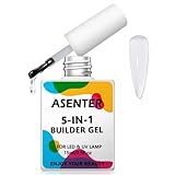 ASENTER Base Rubber Gel Ricostruzione Unghie Autolivellante Rinforzante Semipermanente Trasparente 15ml