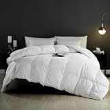 KUSNUG Piumino D'oca Singolo Miscela di Cotone Egiziano, 100% Puro Piumino e Piuma 4 Stagioni, Piumone Certificati Oeko-Tex e RDS per Letto Singoli, Piumini 135x200 cm Bianco Primaverile