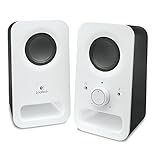 Logitech Z150 Altoparlanti Stereo Multimediali Compatti, Ingresso Audio da 3.5 mm, Controlli ‎Integrati, Jack Per Cuffie, Presa EU/IT, Computer/Smartphone/Tablet/Lettore Musicale, Bianco (Neve)