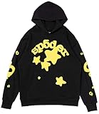 Silver Basic Felpa Y2K con Cappuccio Sp5de Moda Trendy Gotica Pullover Hip Hop Hoodie con Tasche per Uomo e Donna S,BlackYellow-1