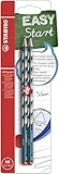 STABILO EASYgraph S - Matita Ergonomica triangolare Sottile - per Destrimani - Petrolio - Pack da 2 - Gradazione HB