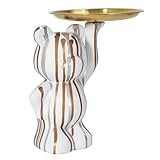 HOME DECO FACTORY, HD0152, Statua Decorativa Moderna Bianca con Tasca Vuota, Elegante Oggetto Decorativo per riporre Chiavi e Gioielli, Finitura Lucida, Ideale per Tutti Gli Interni, 20x15 cm, Bianco