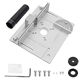 Set da 3 pezzi Piastre Inserto Banco Fresa, Banco Per Fresatrice In Alluminio Con Staffa Di Torsione Smussata, Piastre Inserto Fresatrice Per Legno per Fresatura Stozzatura Rifilatura