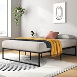 Zinus Lorelai Rete Una Piazza e Mezza 120x190 cm - Struttura Letto con Doghe in Metallo Incluse - Altezza 36 cm con Spazio Sottostante - Facile da Montare - Nero