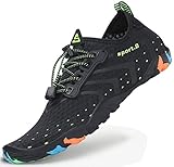 SAGUARO Scarpe da Scoglio Donna Uomo Scarpette da Mare Bagno Spiaggia Surf Yoga Water Shoes per Nuoto Piscina Spiaggia Canottaggio Vela Aqua Fiume Mare, Nero, 43 EU