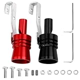 XIAQICA 2 Pezzi Rumore Marmitta Auto Lega di Alluminio Sound Booster Auto XL Universale Terminale Turbo per Tubi di Scarico Auto (Nero + Rosso)