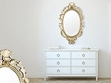 Grande specchio da parete barocco “Trixi” con cornice ovale color oro, 73 x 44 cm