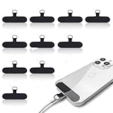 JEYORZY 10 pcs Toppa per Cordino Cellulare, Toppe di Ricambio per Cordino, Patch Pad per Cordino del Telefono, Adattatore Per Catena Per Cellulare, Adatto A Tutte Le Catene Per Cellulare, Nero