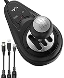 PXN A7 Gear Shifter, Leva di Cambio per Volanti da Corsa - Cambio “H”, 6 Velocità, 3 Cavi (USB, RJ11, DIN), Retromarcia, Freno, Pulsante Alta e Bassa Velocità - Universale su PC