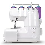 VIOLA Look T8 Macchina Tagliacuci con Differenziale, Taglia e Cuce Facile per Principianti, Overlock con 12 Punti di Cucito per Cucire Tutti i Tipi di Tessuti, Cucitura Professionale