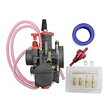 GOOFIT Carburatore 28 Moto Getti Pit Bike per 2 Tempi PWK28 Motosega Motocross Scooter e Ciclomotore ATV Quad Go Kart Argento