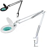 Beltom® Lente Smart 5 DIOTTRIE Lampada d'Ingrandimento con Luce Fredda E Morsetto per Estetista, ESTETICA, Laboratorio E LAVORI di PRECISIONE - Ingrandimento 5x - Bianco