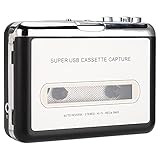 Yosoo Health Gear Convertitore da Cassetta a CD Tramite USB, Lettore di Cassette Portatile per Acquisire Musica Audio, Convertire Nastro Walkman in Formato MP3, Compatibile con Laptop e Personal