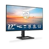 PHILIPS 27E1N1300AM - Monitor FHD da 27 pollici, altezza regolabile, altoparlanti (1920x1080, 100 Hz, HDMI, USB-C (alimentazione 65 W), hub USB) Nero