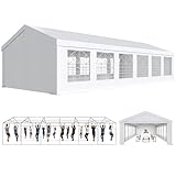 JUMMICO Gazebo Esterno Resistente UV 50+, Tendone per Feste 6x12, Gazebo da Giardino Impermeabilizzazione, Tendone da Esterno per Matrimoni, Feste, Raduni, Riunioni in Giardino, Bianco