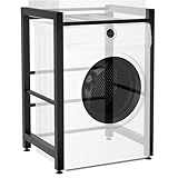 CLP Scaffale per lavatrice Medina I Per un massimo di 2 elettrodomestici I Sovrastruttura in acciaio, Colore:nero