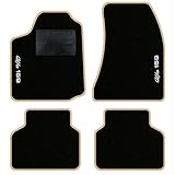 QUEMAR Tappetini Auto compatibili con Alfa Romeo 159 2005-2011 / Kit Tappeti in Moquette e Gomma su Misura (Set 2 Anteriori + 2 Posteriori) / Ricami e Colori Personalizzati (2 Ricami, Bordo Beige)